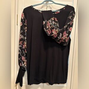Floral sleeves and neckline colourful fun top